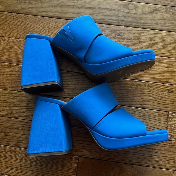 Free People Love Is Everywhere Platform Leather Sandal Heels - Picture 2 of 7